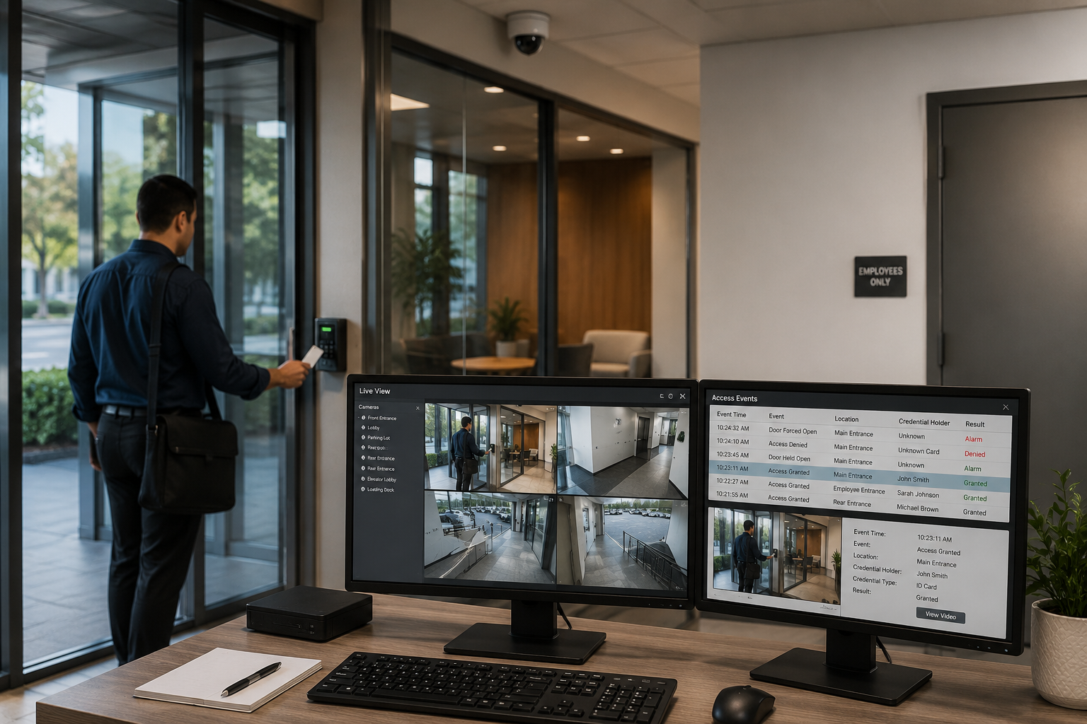 access control with video surveillance