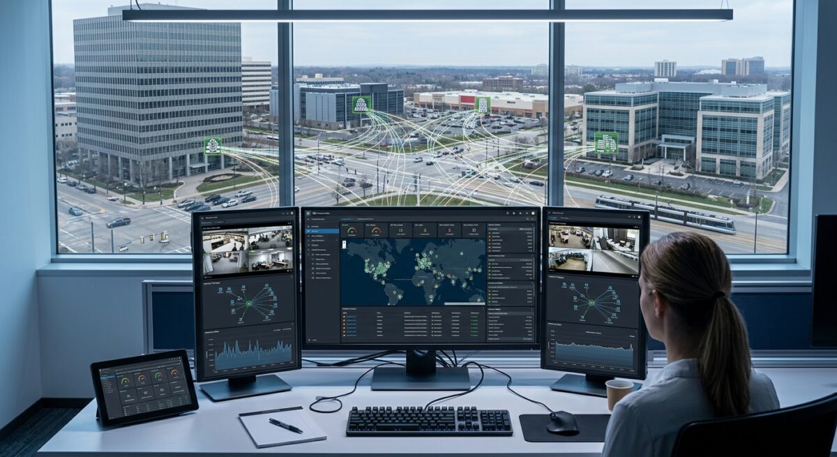 multi-site-monitoring-dashboard Multi-site monitoring dashboard with consolidated camera feeds and alerts